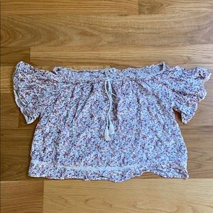 American eagle, floral, off the shoulder shirt